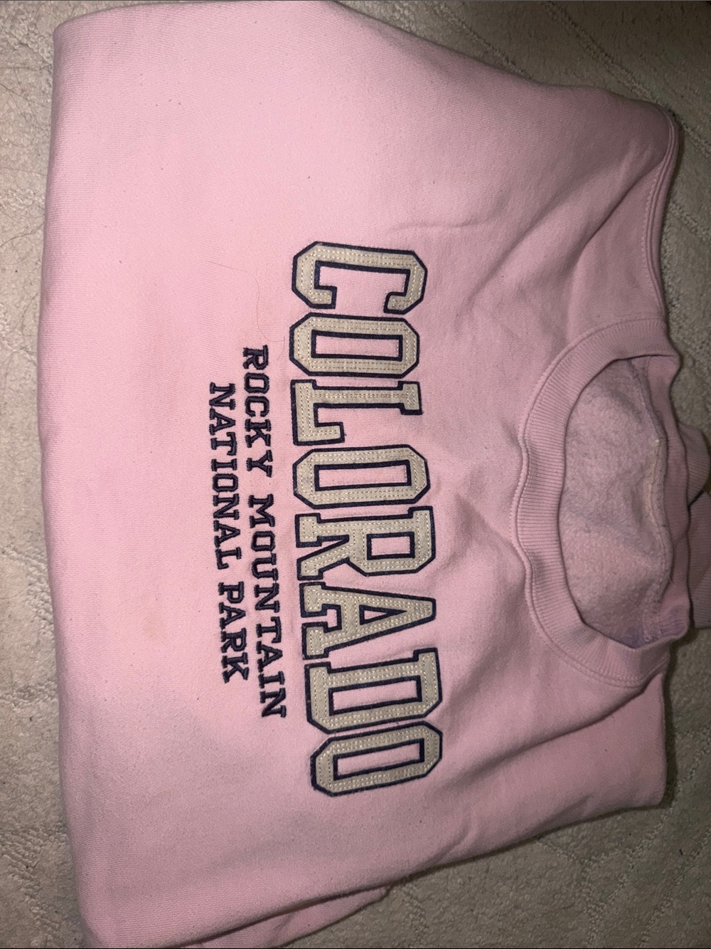 Pink Colorado Rocky Mountain National Park Crewneck Sweatshirt